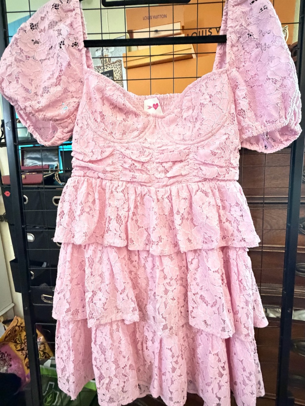 Buddy Love Blush Pink Lace Tiered Dress